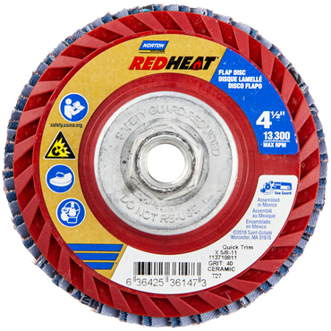 NORTON Norton 63642536148 Red Head Flap Disc 4-1/2 in 60 Grit