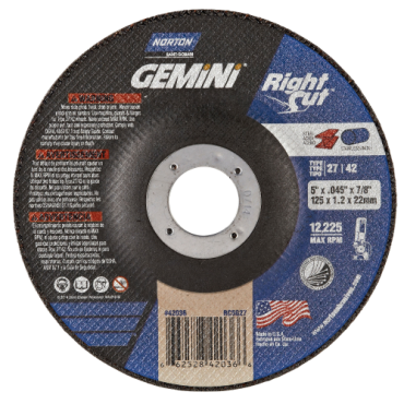 NORTON Norton 66252842036 Gemini RightCut A Type 27/42 Right Angle Cut-Off Wheel