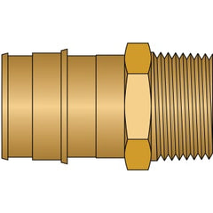HEATLINK HeatLink EX27582NL 1 PEX F1960 Male Pipe Thread No Lead Brass Adapter