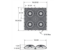 AQUASTAR POOL PRODUCTS AquaStar 18MF101 Square Mud Frame with Four 9 Square MoFlow Suction Outlet Cover