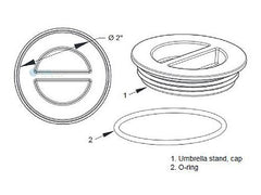 AQUASTAR POOL PRODUCTS AquaStar USCG105 Umbrella Stand Cap Only with Gasket Seal