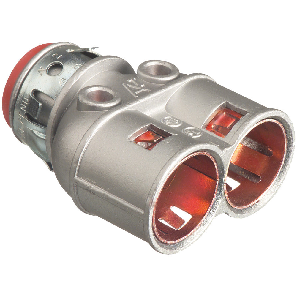 ARLINGTON Arlington 4040AST Duplex Zinc Die-Cast Cable Connector, 3/8 in Trade, 1/2 in Knockout