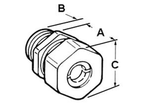 BRIDGEPORT Bridgeport 770-42 Connector, Cord Grip, Straight, Zinc Die Cast, Size K.O. 1/2 Inch, Cord Range .250 Inch - .375 Inch