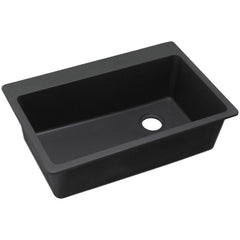 ELKAY Elkay ELG13322BK0 Quartz Classic 33 x 22 x 9-1/2 Single Bowl Drop-in Sink Black
