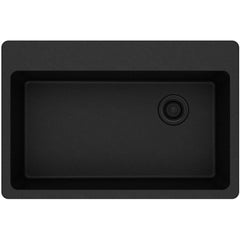 ELKAY Elkay ELG13322BK0 Quartz Classic 33 x 22 x 9-1/2 Single Bowl Drop-in Sink Black