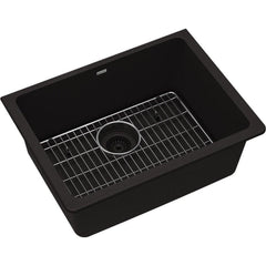 ELKAY Elkay ELGU2522BK0C Quartz Classic 24-5/8 x 18-1/2 x 9-1/2 Single Bowl Undermount Sink Kit Black