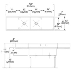 ELKAY Elkay ELGU2522BK0C Quartz Classic 24-5/8 x 18-1/2 x 9-1/2 Single Bowl Undermount Sink Kit Black