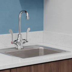 ELKAY Elkay LK500GN04T4 Single Hole with Concealed Deck Faucet with 4 Gooseneck Spout 4 Wristblade Handles Chrome