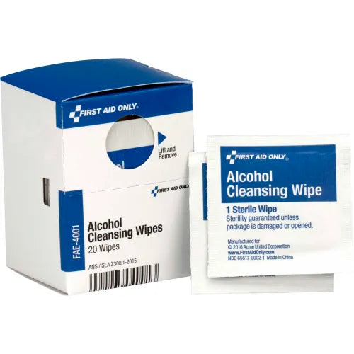 FIRST AID First Aid Only FAE-4001-001 SmartCompliance Refill Alcohol Wipes, 20/Box