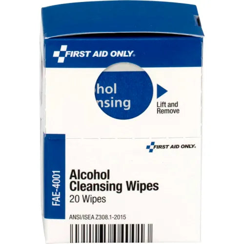 FIRST AID First Aid Only FAE-4001-001 SmartCompliance Refill Alcohol Wipes, 20/Box