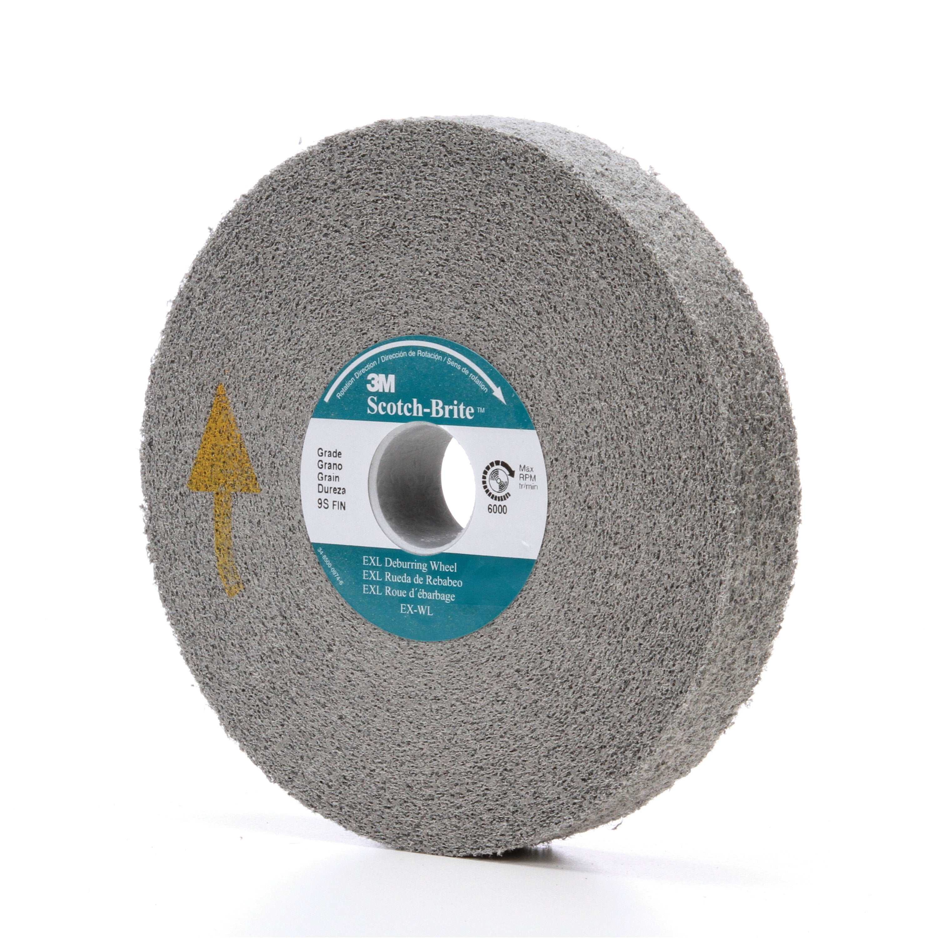 3M 3M 7000000737 EXL High Performance Deburring Wheel 6 in Dia Wheel 1 in Center Hole Fine Grade Silicon Carbide Abrasive