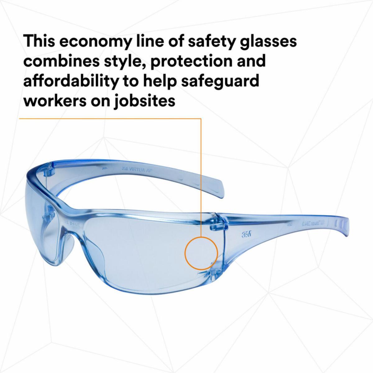 3M 3M 7000030051 Virtua Blue Safety Glasses With Blue Anti-Scratch Lens