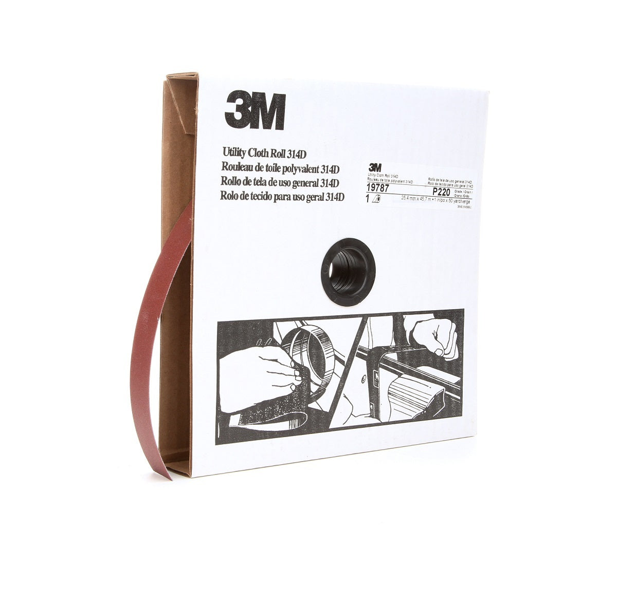 3M 3M 7000118509 Utility Cloth Roll 220 Grit 1 in x 50 yd