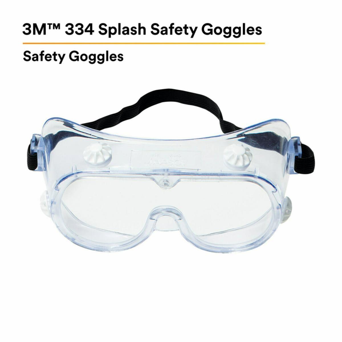 3M 3M 7000052836 splash safety goggles, uncoated clear polycarbonate lens