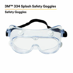 3M 3M 7000052836 splash safety goggles, uncoated clear polycarbonate lens