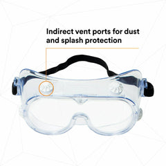 3M 3M 7000052836 splash safety goggles, uncoated clear polycarbonate lens