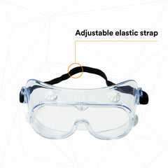 3M 3M 7000052836 splash safety goggles, uncoated clear polycarbonate lens