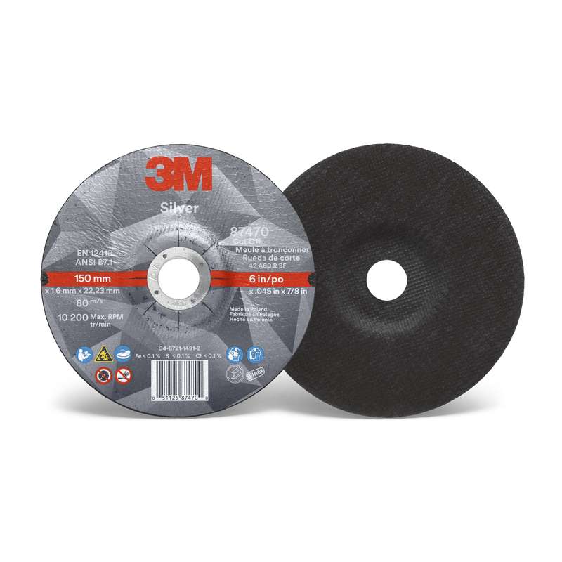 3M 3M 7010409304 6 X 0.045 X 7/8 60 Grit Precision Shaped Ceramic Type 27 Cut-off Wheel