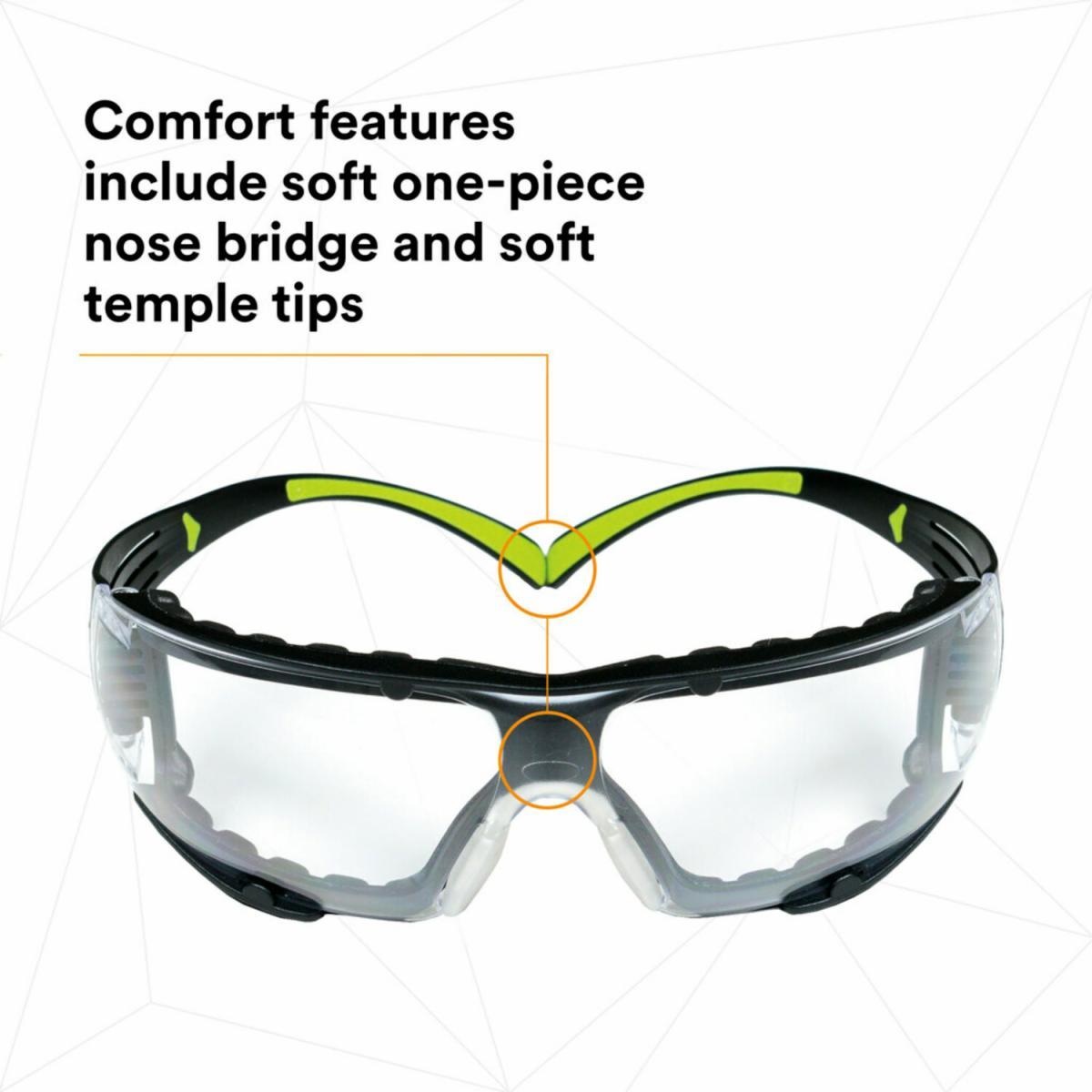 3M 3M 7100112131 SecureFit Clear Safety Glasses, Anti-Scratch/Anti-Fog Lens, 400 Value Range