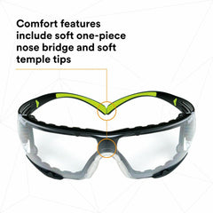 3M 3M 7100112131 SecureFit Clear Safety Glasses, Anti-Scratch/Anti-Fog Lens, 400 Value Range