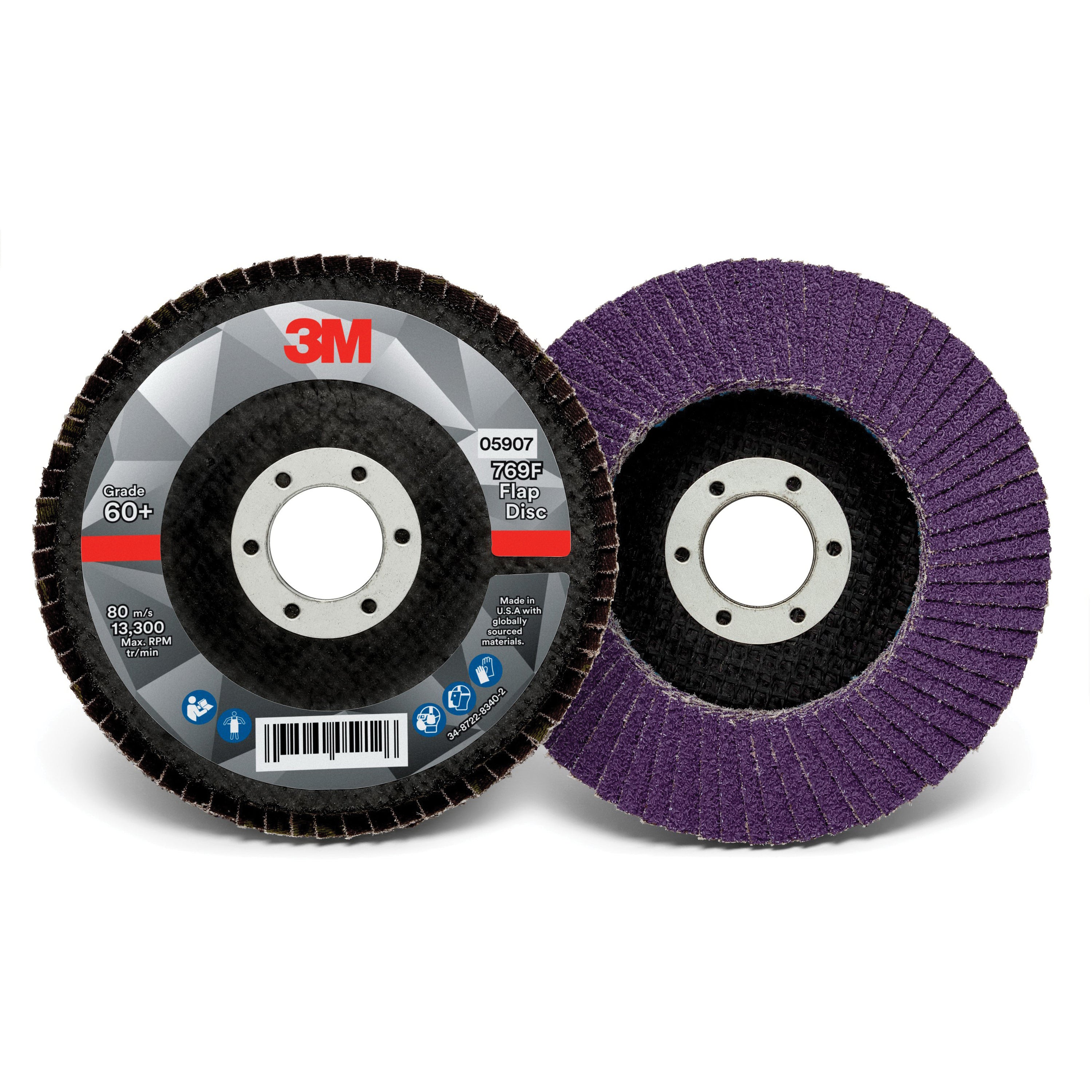 3M 3M 7100178027 4 1/2 X 7/8 60+ Grit Type 29 Flap Disc
