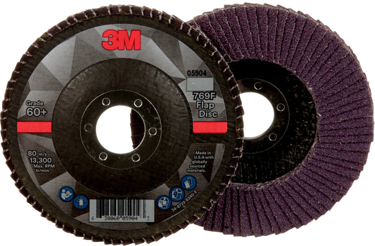 3M 3M 7100178023 4 1/2 X 7/8 60+ Grit Type 27 Flap Disc