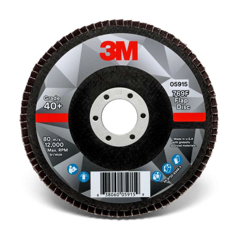 3M 3M 7100178012 Flap Disc 769F, 5 in x 7/8 in, 40+