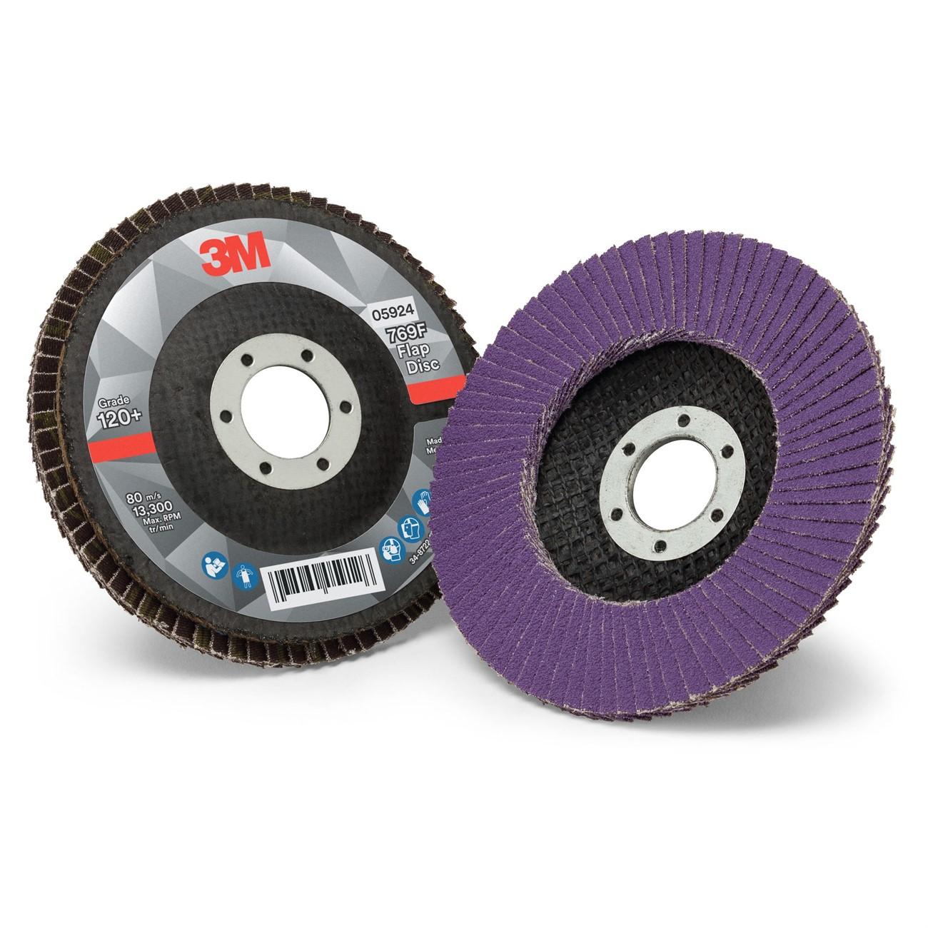 3M 3M 7100178092 769F Type 27 Flap Disc, 4-1/2 in Diameter Disc, 7/8 in Center Hole, 120+ Grit, Precision Shaped Ceramic Abrasive