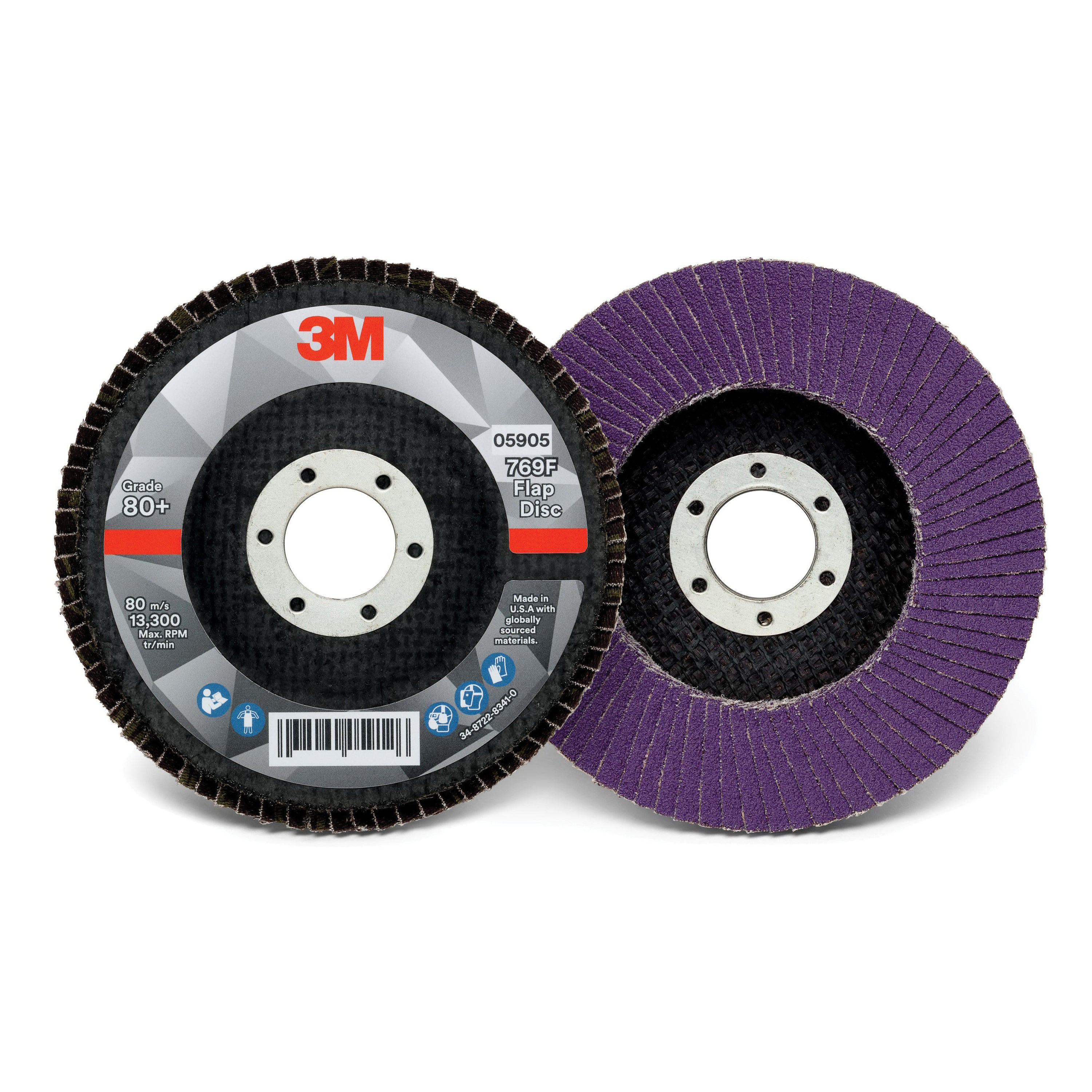 3M 3M 7100178016 4 1/2 X 7/8 80+ Grit Type 27 Flap Disc
