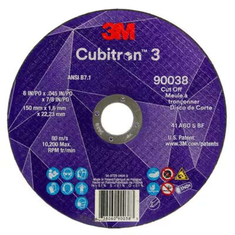 3M 3M 7100313190 Cubitron 3 Cut-Off Wheel 6 x 0.045 x 7/8