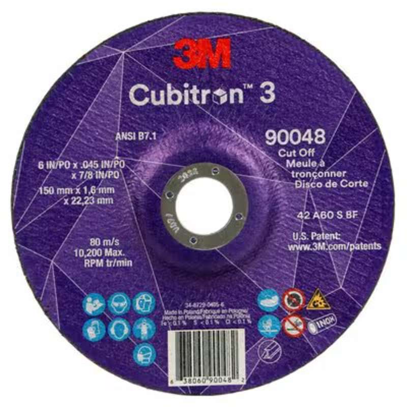 3M 3M 7100313201 Cubitron 3 Cut-Off Wheel 6 X .045 X 7/8