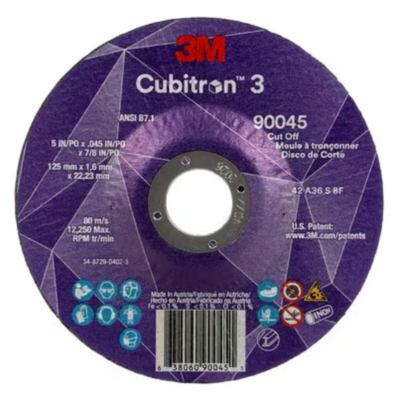 3M 3M 7100304010 Cubitron 3 Cut-Off Wheel 5 X 0.045 X 7/8