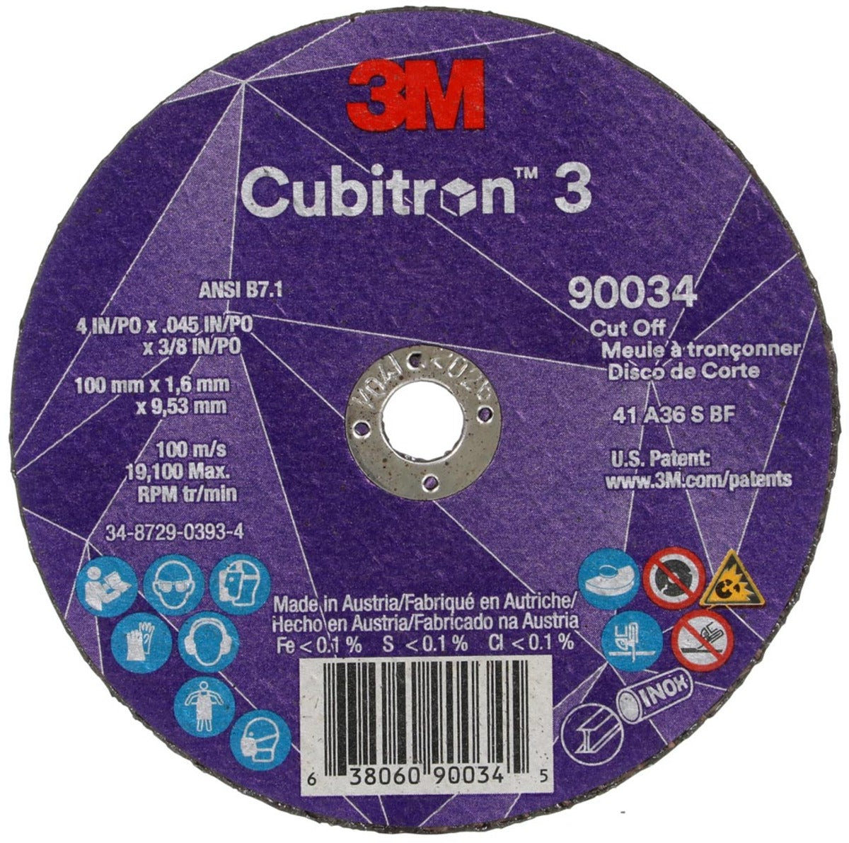 3M 7100304004 GRINDING & CUT OFF WHEELS
