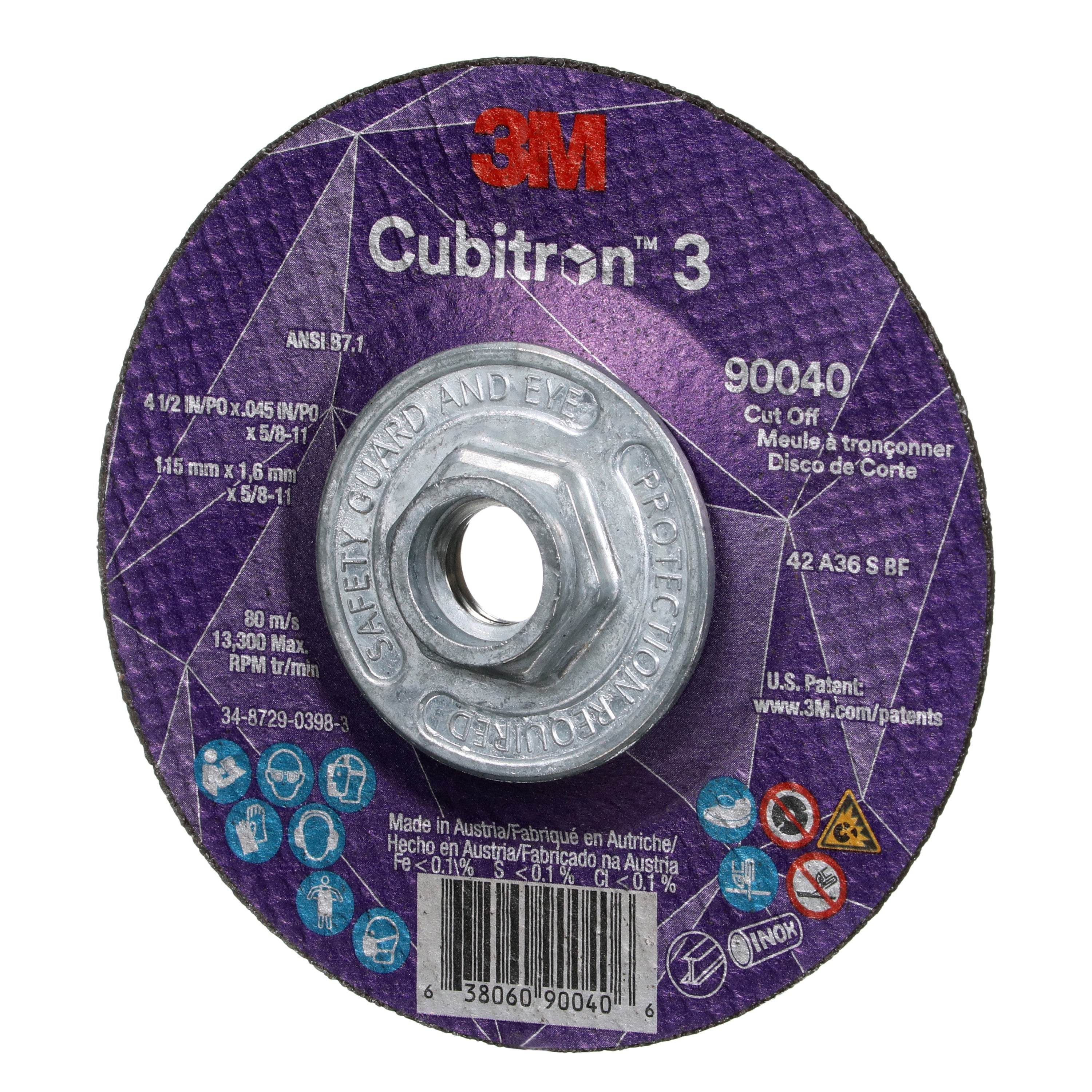 3M 3M 7100313192 Cubitron 3 Cut-Off Wheel 36+ Grit Type 27