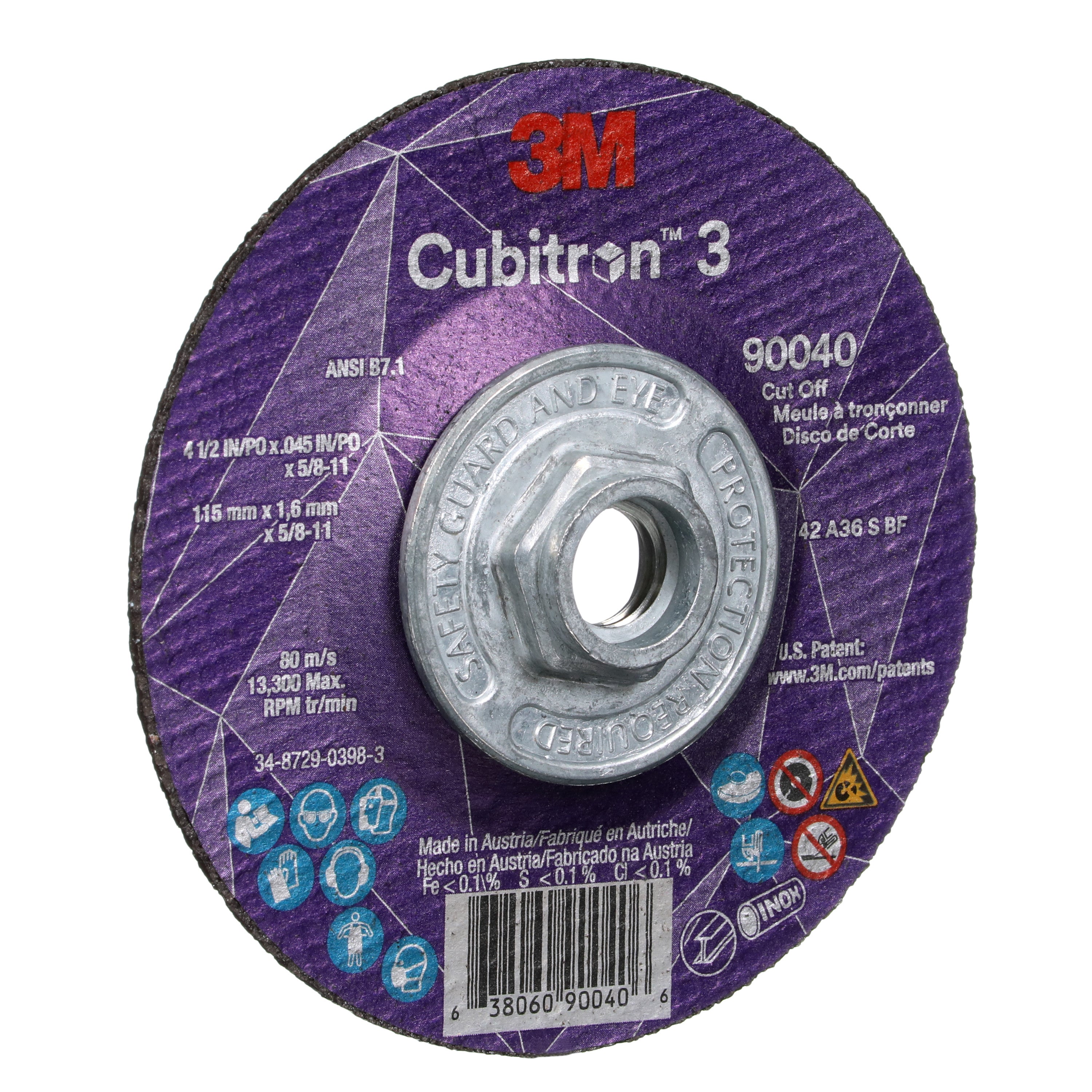 3M 3M 7100313192 Cubitron 3 Cut-Off Wheel 36+ Grit Type 27