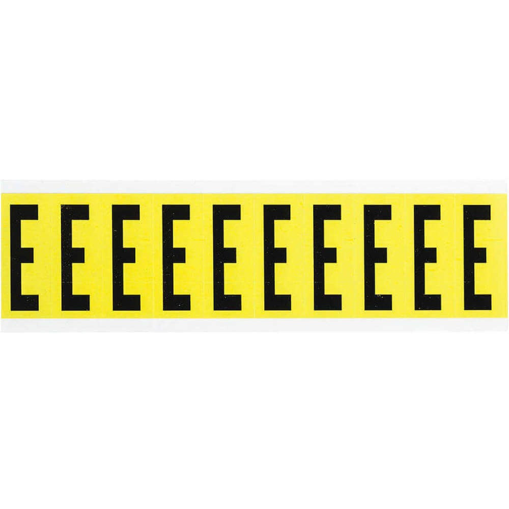 BRADY Brady 3440-E Letter Label E 2-1/4 in H (Card of 10)