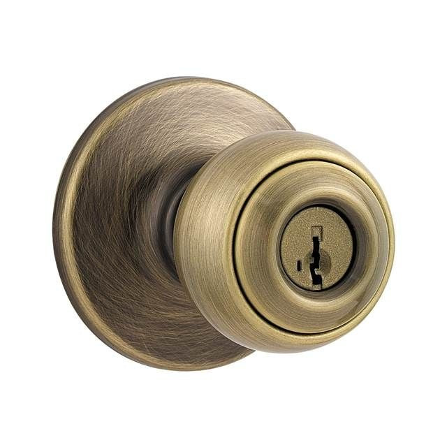 KWIKSET Kwikset 400P-5S Polo Knob Entry Lock Smartkey Antique Brass