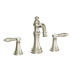 MOEN Moen TS42108BN Weymouth Two Handle Widespread Bathroom Sink Faucet in Brushed Nickel
