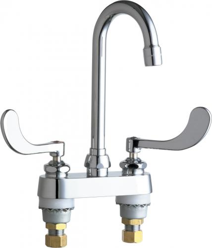 CHICAGO FAUCETS Chicago Faucets 895-317ABCP Lavatory Faucet 2-Handle Deck Mount
