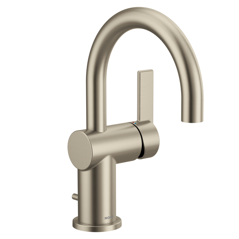 MOEN Moen 6221BN Cia Single Handle Monoblock Bathroom Sink Faucet in Brushed Nickel