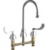CHICAGO FAUCETS Chicago Faucets 786-ABCP Two Handle Kitchen Faucet in Polished Chrome