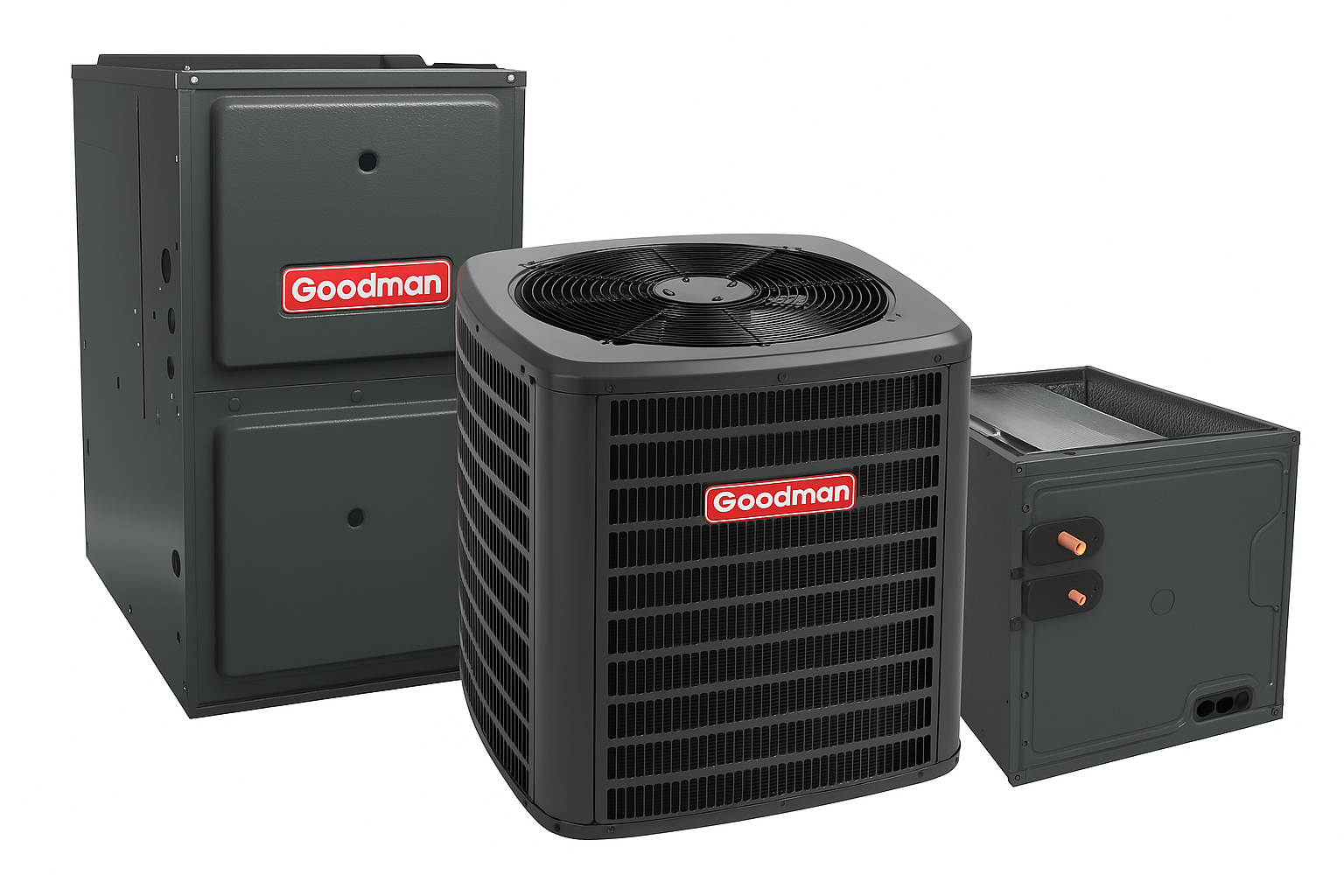 GOODMAN GOODMAN GLXS4BA3010+CAPTA3626C3+GD9S800603AX 2.5 Ton Air Conditioner, Coil System, Furnace Downflow -R32