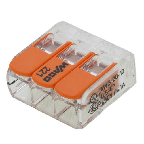 WAGO WAGO 221-613/K194-4045 COMPACT SPLICING CONNECTORS 3-COND CONNECTOR W/ LEVERS BOX OF 30