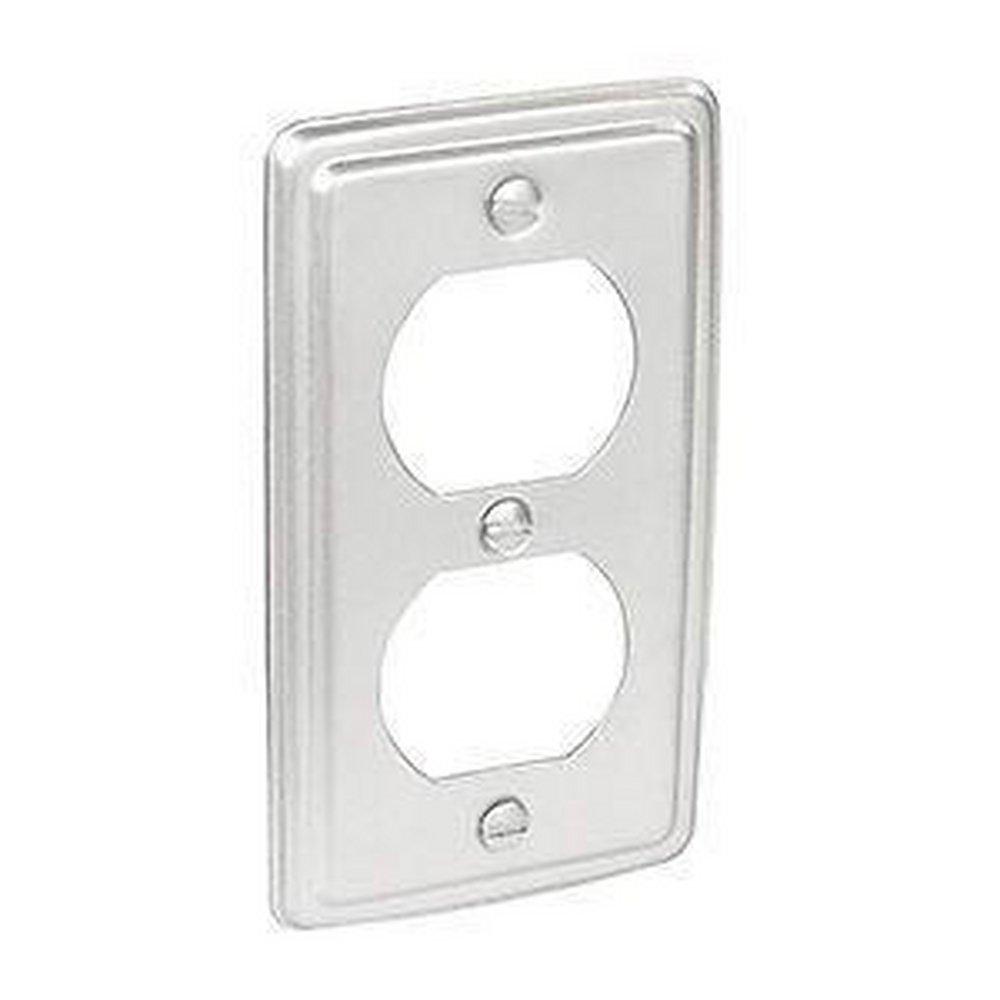 MULBERRY Mulberry 10002 Utility Electrical Box Cover, 4-3/32 in L x 2-7/32 in W, Duplex Receptacle Cover, Steel