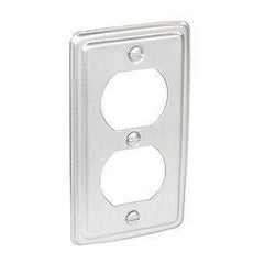 MULBERRY Mulberry 10002 Utility Electrical Box Cover, 4-3/32 in L x 2-7/32 in W, Duplex Receptacle Cover, Steel