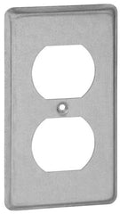 MULBERRY Mulberry 10002 Utility Electrical Box Cover, 4-3/32 in L x 2-7/32 in W, Duplex Receptacle Cover, Steel