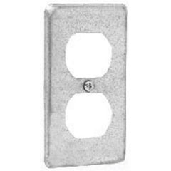 MULBERRY Mulberry 10002 Utility Electrical Box Cover, 4-3/32 in L x 2-7/32 in W, Duplex Receptacle Cover, Steel