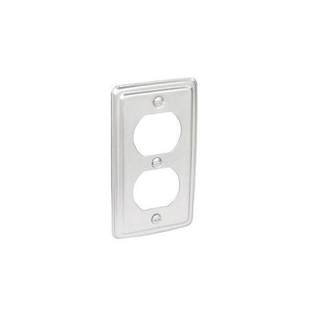 MULBERRY Mulberry 10002 Utility Electrical Box Cover, 4-3/32 in L x 2-7/32 in W, Duplex Receptacle Cover, Steel