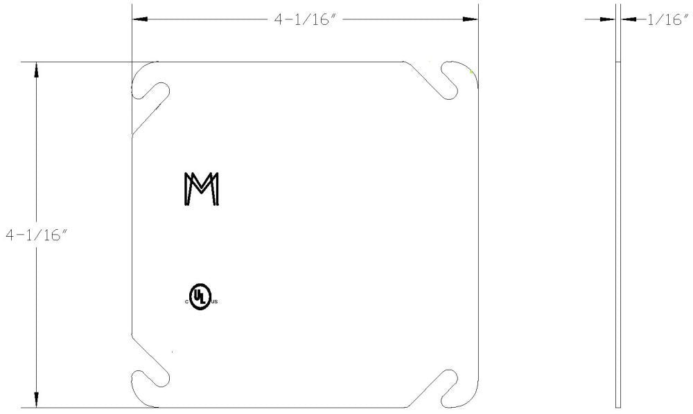 MULBERRY Mulberry 11201 4 in Square Flat Blank Steel Cover