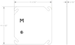 MULBERRY Mulberry 11201 4 in Square Flat Blank Steel Cover